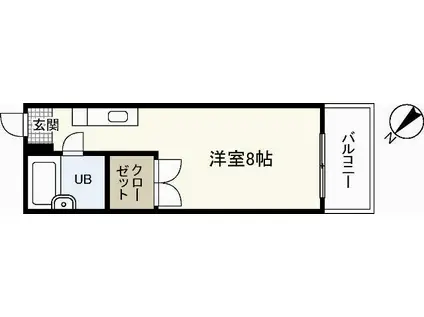 PETIT PAS祇園(1K/2階)の間取り写真