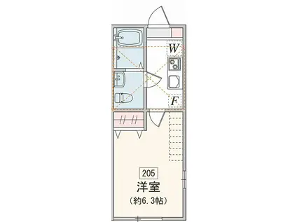 アザーレ・パッシオ仙川(1K/2階)の間取り写真