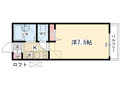 エトワール(1K/2階)の間取り写真