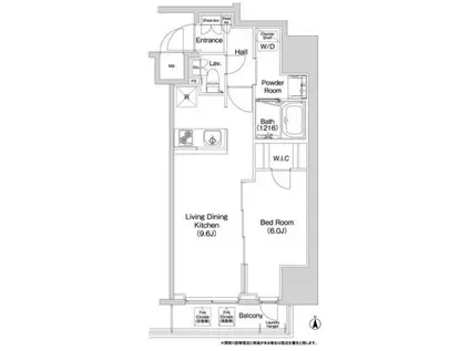 コンフォリア上野入谷(1LDK/11階)の間取り写真