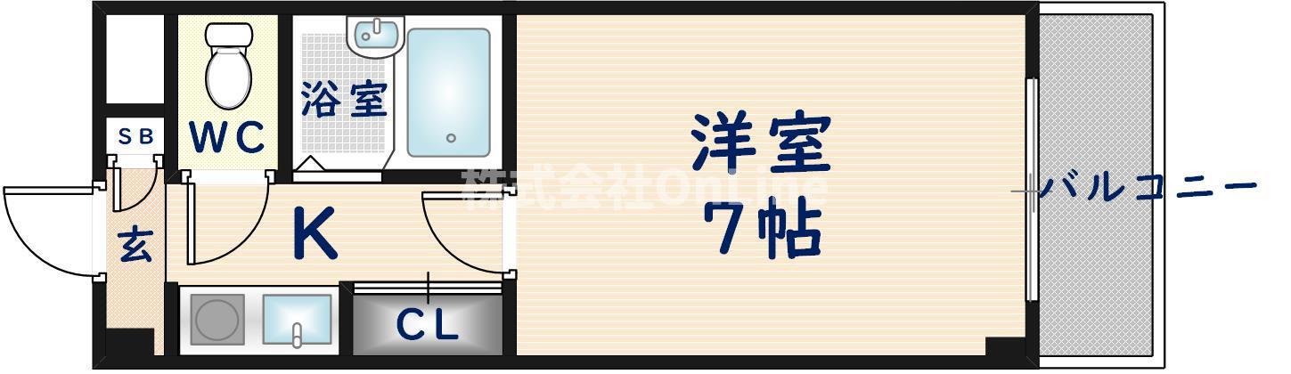 グローバルエイシン(1K/5階)の間取り写真