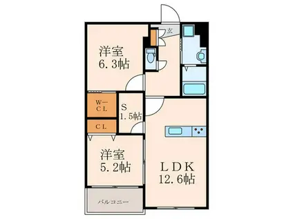 GRAND CHARIOT OHIRAKI(2LDK/1階)の間取り写真