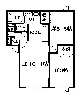STAREI・II(2LDK/1階)の間取り写真