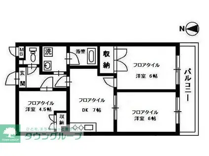 レジデンス日吉(3DK/2階)の間取り写真