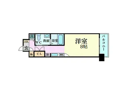 エスリード御堂筋梅田(1K/11階)の間取り写真