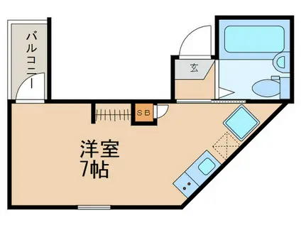 J`Sコート代々木上原II(ワンルーム/3階)の間取り写真