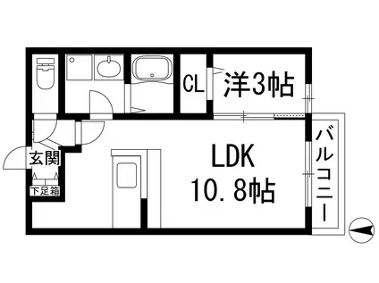 FOREST清荒神(1LDK/1階)の間取り写真