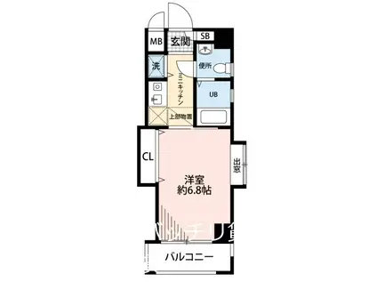 ダイナコートグランドエスタディオ(1K/2階)の間取り写真