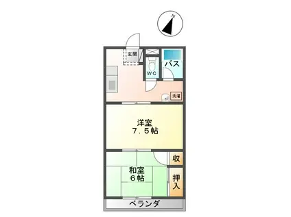コスモ上田(2K/2階)の間取り写真