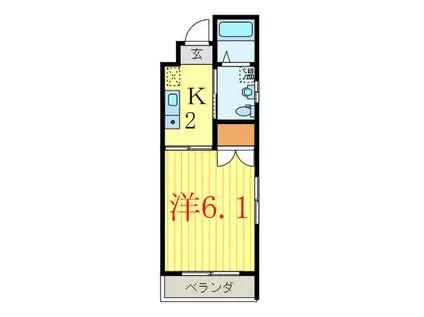 シエルコート北大路(1K/3階)の間取り写真