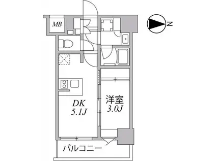 SYFORME住吉 SYFORME住吉(1DK/4階)の間取り写真
