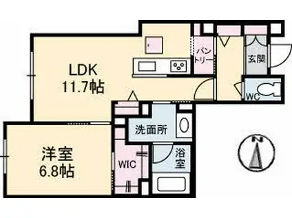CLOCHETTEK(1LDK/1階)の間取り写真