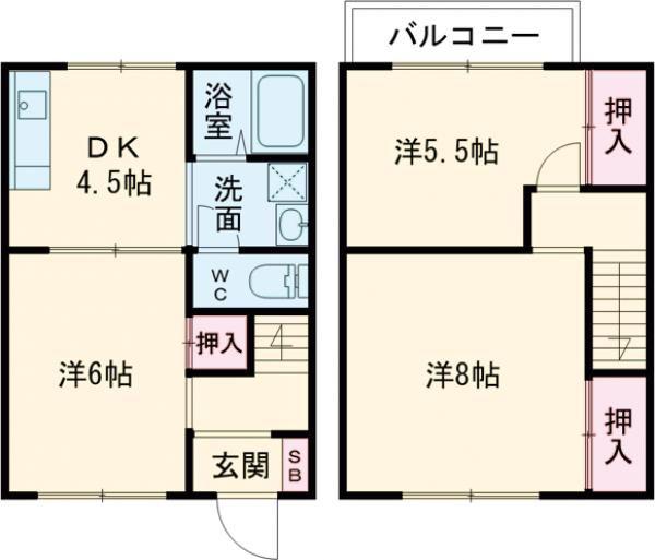 クレール円座(3DK/1階)の間取り写真