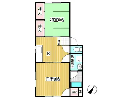 レジデンスおおくら(2DK/2階)の間取り写真