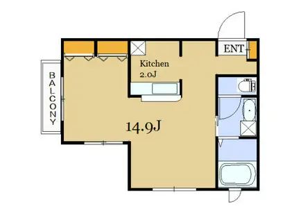 シャルムⅡ(1K/1階)の間取り写真