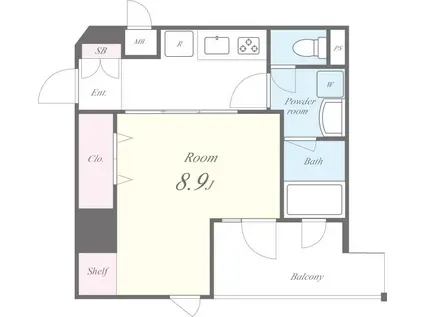 クレイラ西早稲田(1K/8階)の間取り写真