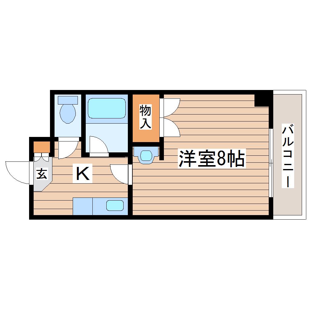 グランソール東照宮(1K/1階)の間取り写真