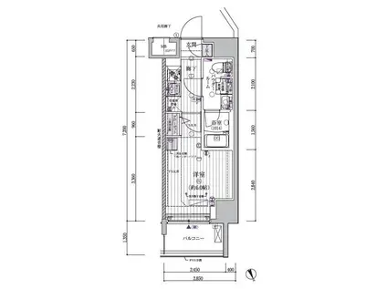 メインステージ立川Ⅵ(1K/4階)の間取り写真