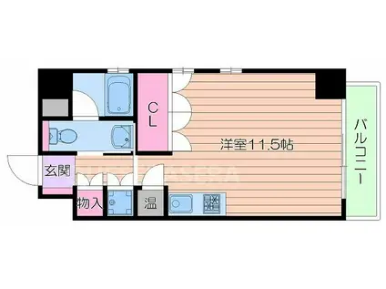 クリサンテーム・ウエスト(ワンルーム/3階)の間取り写真