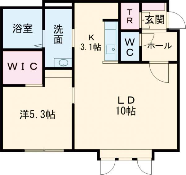 オルセット(1LDK/1階)の間取り写真