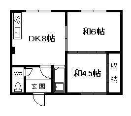 藤マンション(2DK/1階)の間取り写真