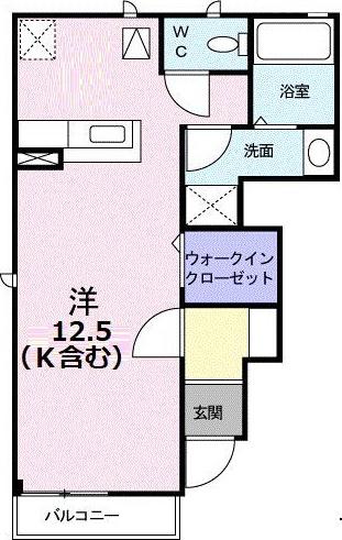 Y.Kオーシャン(ワンルーム/1階)の間取り写真