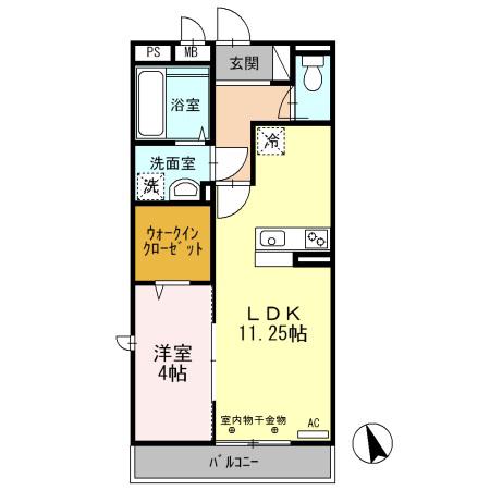 Kヴィラージュ(1LDK/3階)の間取り写真