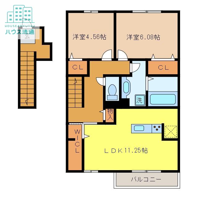 D-カヴァデール(2LDK/2階)の間取り写真
