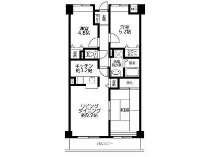 クレストA(3LDK/2階)の間取り写真