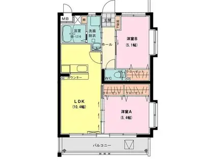イル・ソーレI(2LDK/4階)の間取り写真