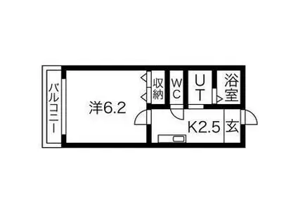 みおつくし都島(1K/1階)の間取り写真