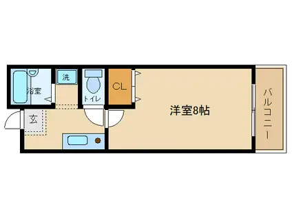 シャトーサンシャイン(1K/1階)の間取り写真