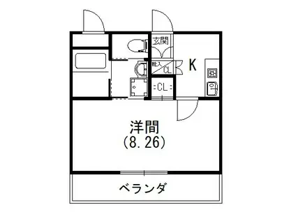 クラシコ(1K/3階)の間取り写真