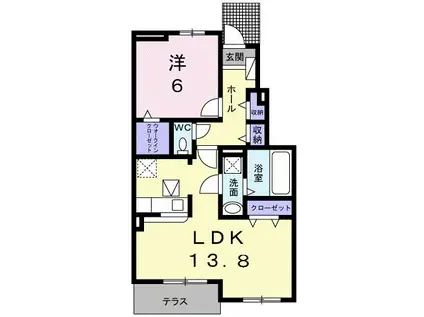 ルミエール ブリエ(1LDK/1階)の間取り写真