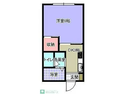 サンライズハイツ(1K/2階)の間取り写真