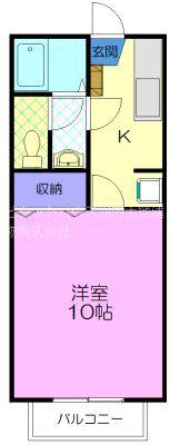 サンみゆき2号棟(1K/2階)の間取り写真
