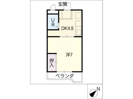 サンハイツ前田(1DK/3階)の間取り写真