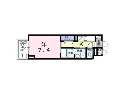 スリービーク湘南(1K/7階)の間取り写真
