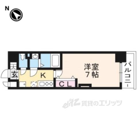 LUXE京都西大路(1K/3階)の間取り写真