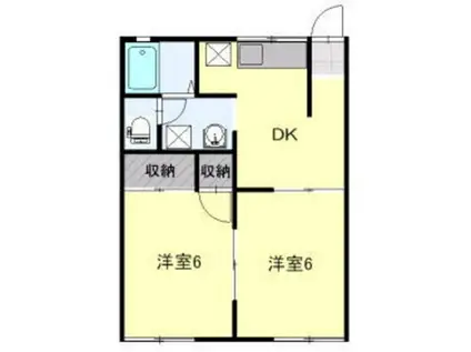 サンテラス藤原(2DK/1階)の間取り写真
