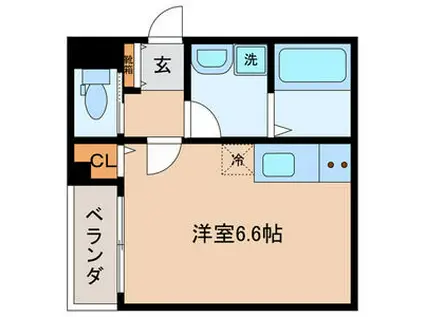 セゾン広尾(ワンルーム/1階)の間取り写真