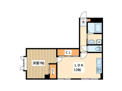 マイキャッスル鶴見Ⅰ(1LDK/1階)の間取り写真