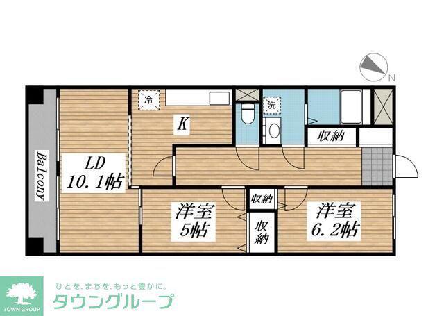 ソシアプラザ(2LDK/1階)の間取り写真