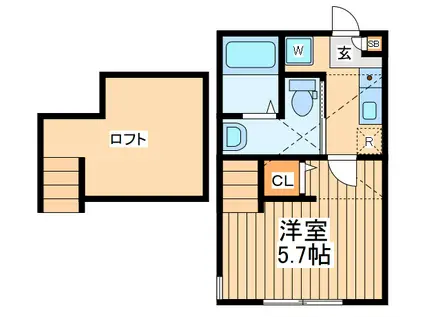 ザハウス八王子東中野(1K/1階)の間取り写真