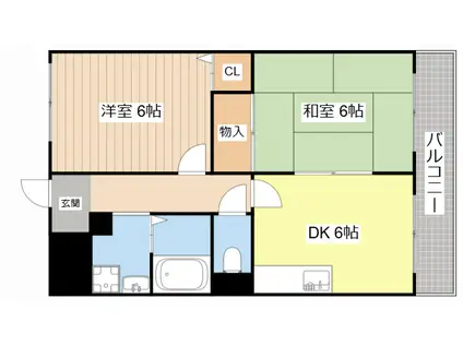 メゾン東陽(2DK/2階)の間取り写真