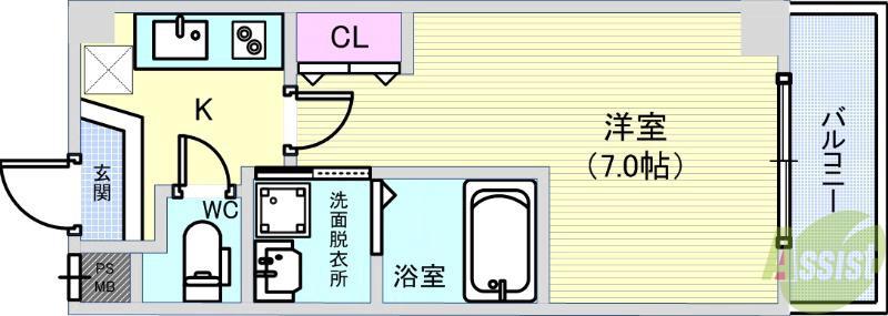 AILE池田(1K/3階)の間取り写真