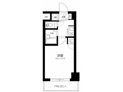 菱和パレス品川島津山(1K/5階)の間取り写真