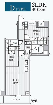 ALIVIS綾瀬(2LDK/1階)の間取り写真