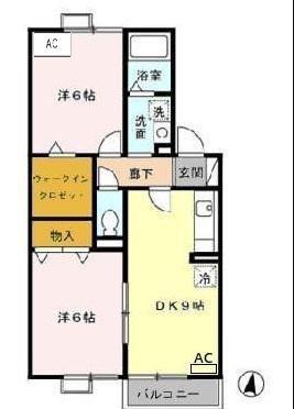 PLAIRE D(2LDK/2階)の間取り写真