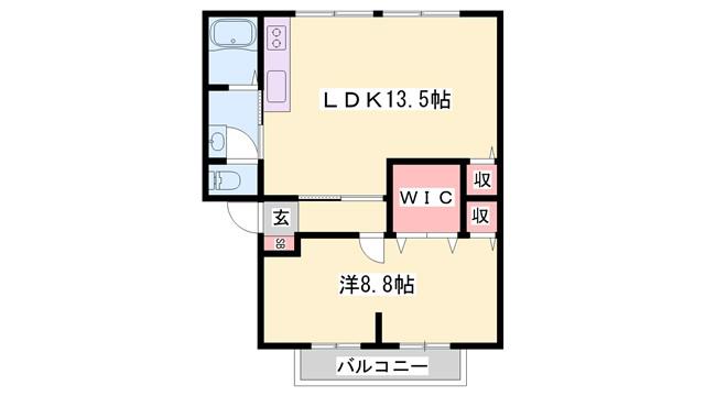 ハイツサンライフ B棟(1LDK/2階)の間取り写真